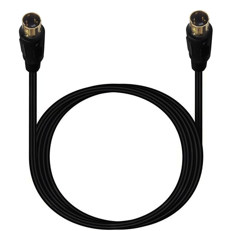 SplendoRoute S-Video Cable 10ft Mini DIN 4 Pin Male to Male Connector Compatible with DVD Player, Home Theater, DSS receivers (10Ft) - Image 1